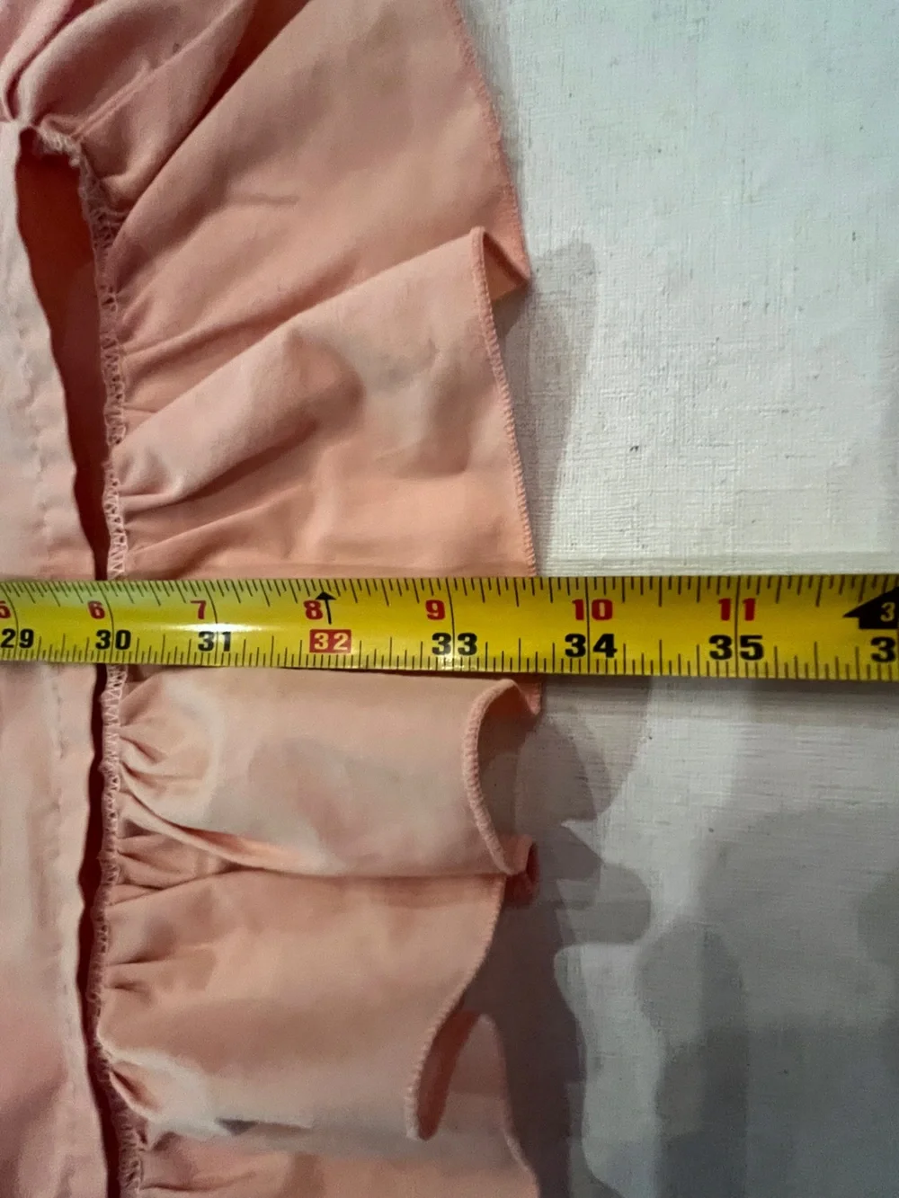 Vintage peach ruffled
